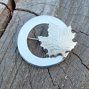 Vintage Silvertone Leaf Brooch